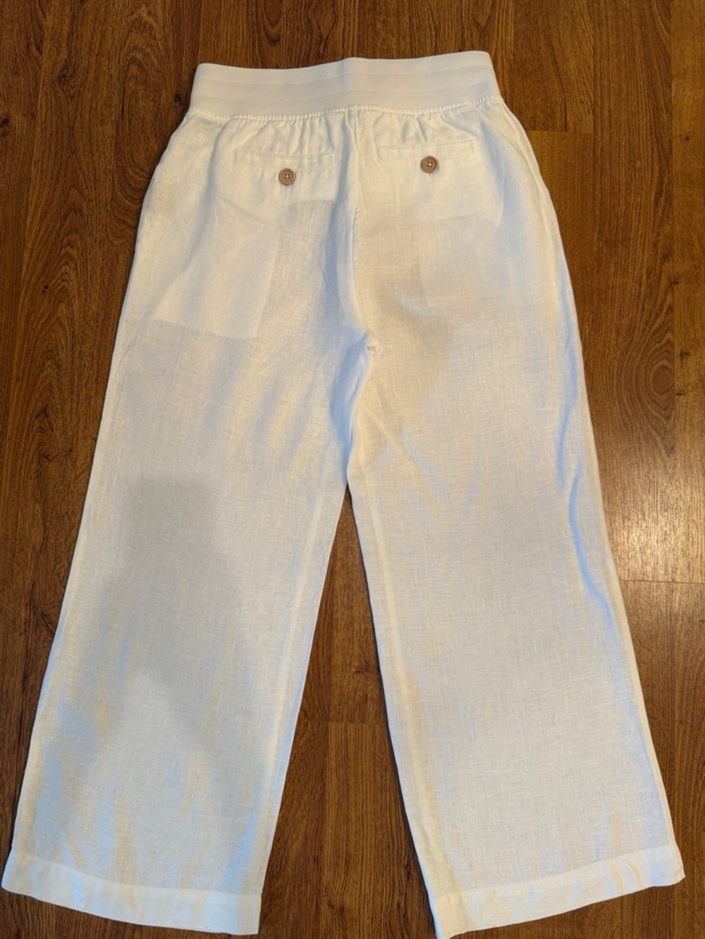Soft Surroundings White Wide-Leg 100% Linen  Pants - Picture 3 of 8